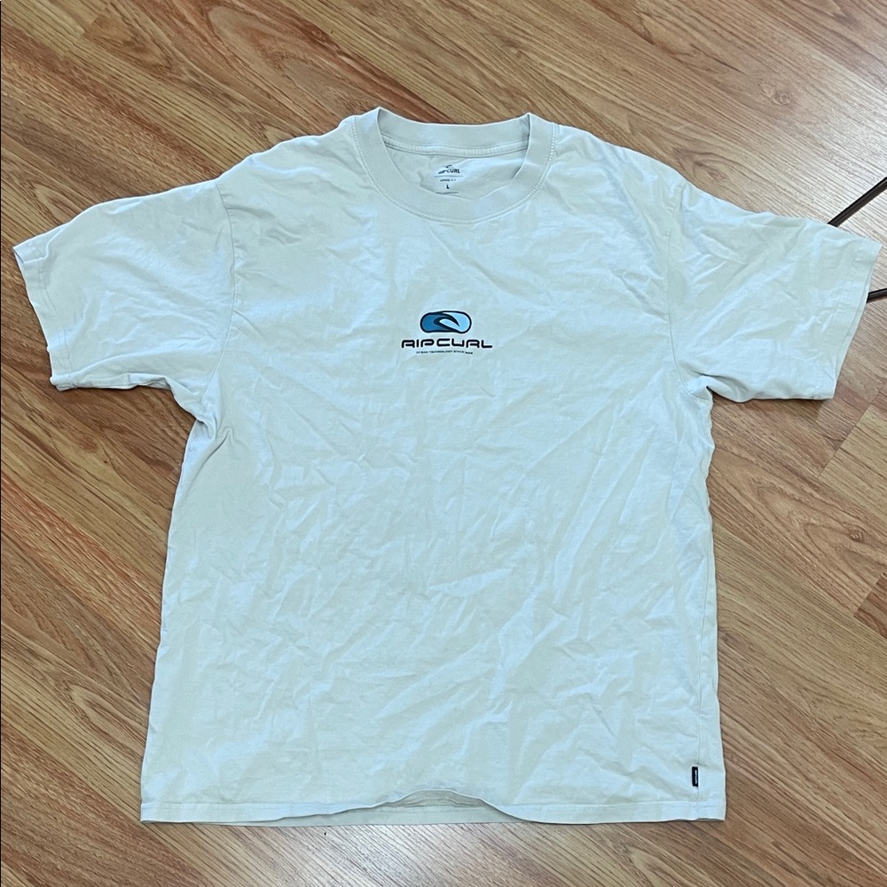 Rip Curl Classic off White Tee with Blue Logo